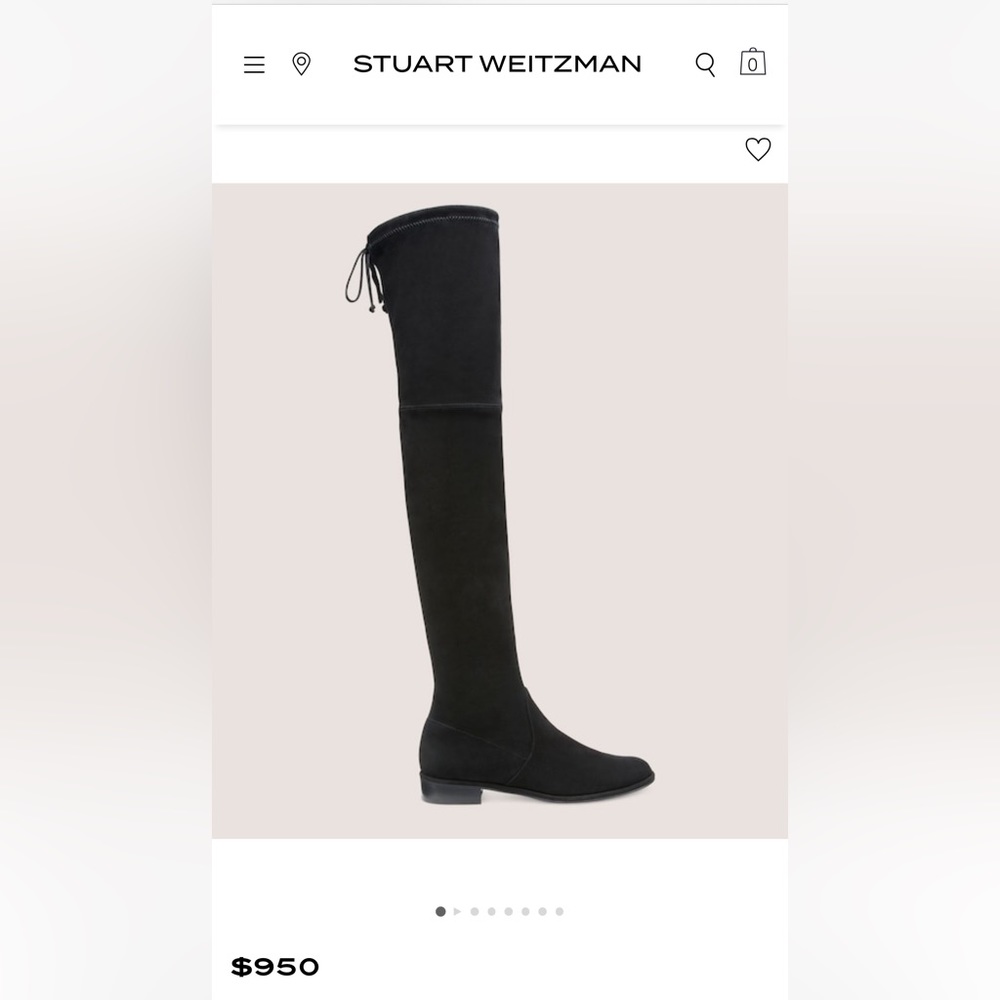 Stuart Weitzman Suede Black Over The Knee Lowland boot